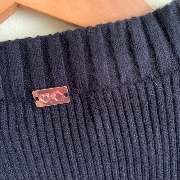 NWT For Love and Lemons Annie Zipper Sweater Black Medium - Picture 7 of 12